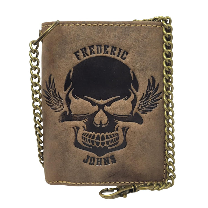 Frédéric Johns Toten Kopf Geldbörse aus echtem Rindsleder - Toten Kopf - Skull - Toten Kopf borse -