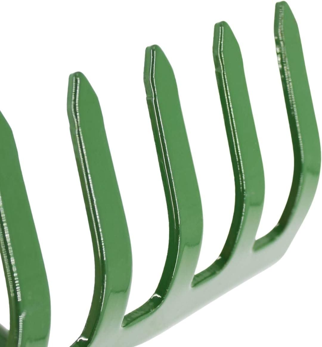Rekord - Laubrechen mit Stiel 19 cm Kleinrechen Gartenharke Stahl pulverbeschichtet Universal Rasenr