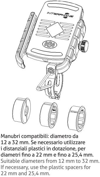 Interphone Cellularline SMMOTOWIRELESS | Moto Crab Wireless Smartphone Lade-Halterung, CRAB WIRELESS