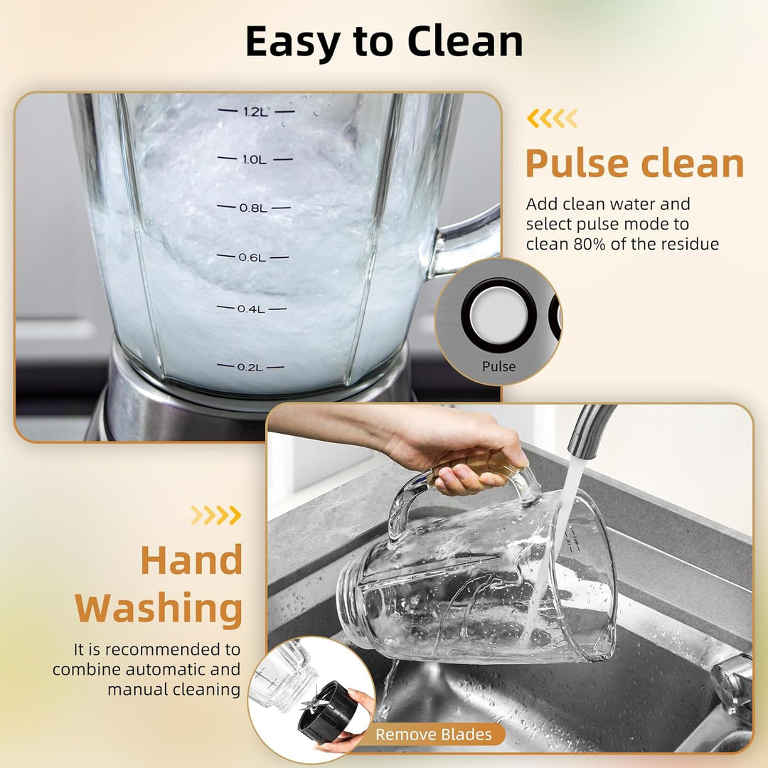 Uten Standmixer 2L, 1800 W Mixer Hochleistungsmixer, 3 Voreingestellte Programme Eiszerkleinerung, S