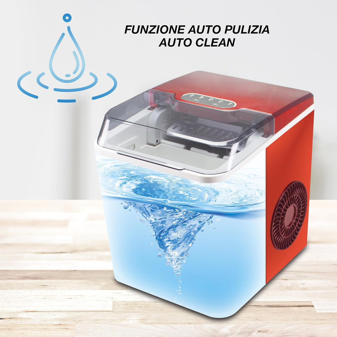 Beper P102CON550 Eiswürfelmaschine 12KG in 24h-Eiswürfelbereiter Edelstahl 1.3L, Kunststoff