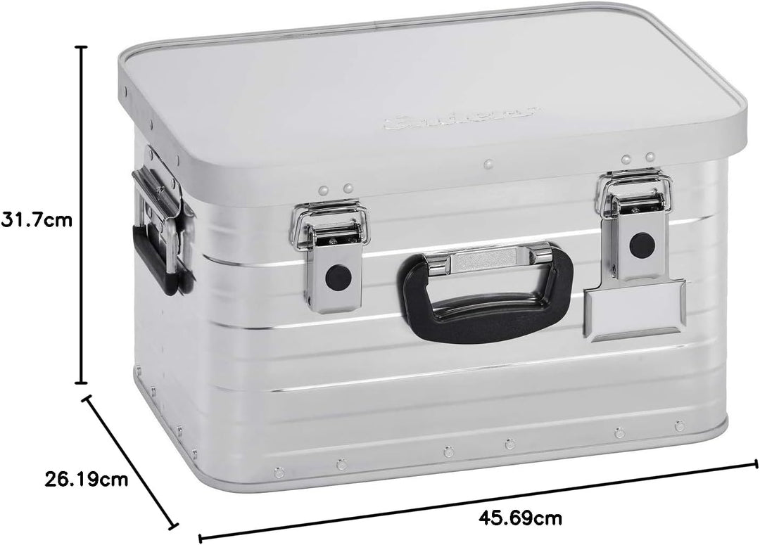 Enders Alubox 29 L mit Schloss Set - Aluminium Box 0,8 mm Wandstärke, spritzwasserdicht, stapelbar -