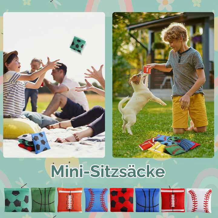 32 Stück Cornhole Säckchen, 6 x 6 cm Bean Bags Wurfspiel, Nylon Sitzsäcke Werfen für Cornhole Spiel,
