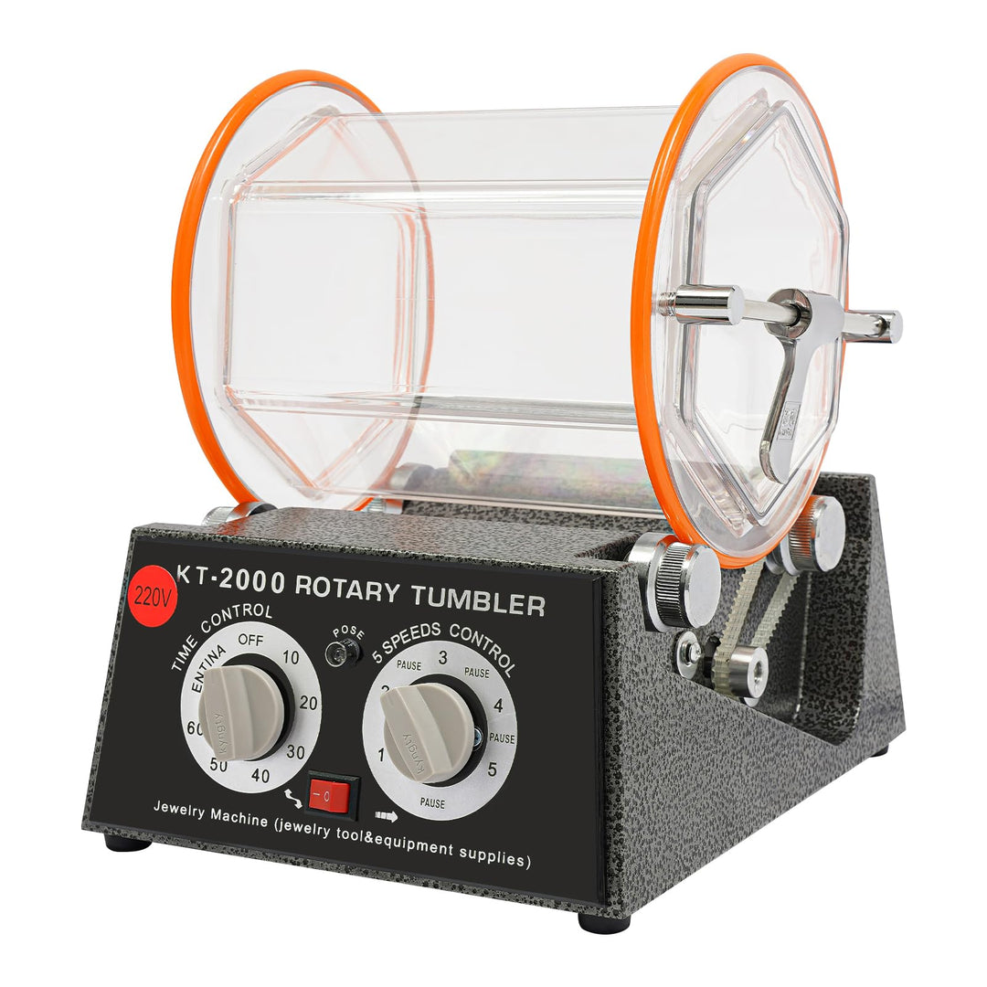 Poliermaschinen, 60W Poliertrommel Kugelmühle, Rotationspolierer Poliermaschine, 0-60 Minuten Timer,