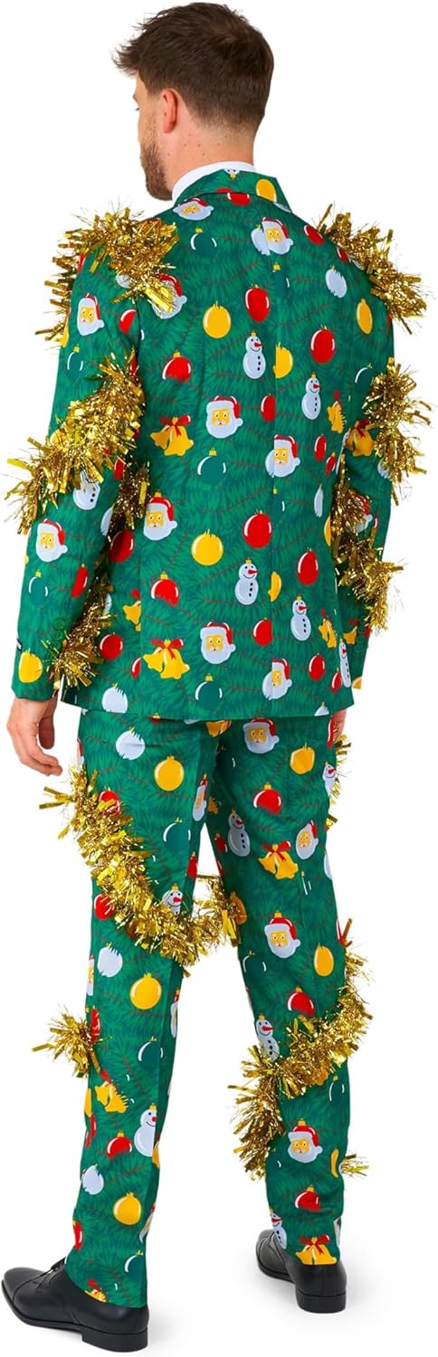 Suitmeister Herren-Weihnachtsanzug - Festlicher Hässlicher Weihnachten-Feiertags-Druck - Inklusive B