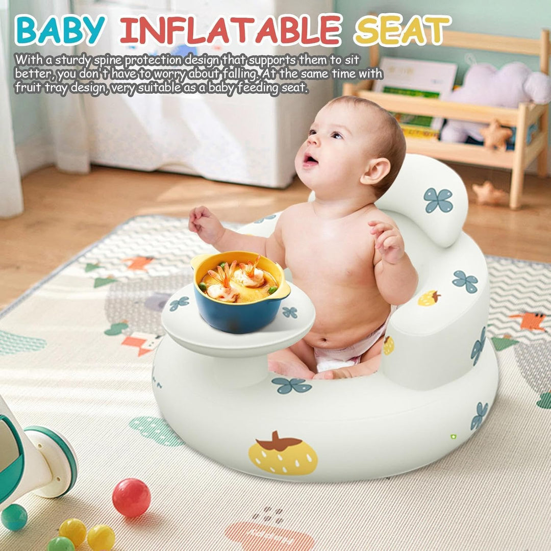 Aufblasbarer Stuhl für Baby | Aufblasbarer Baby-Bodensitz mit eingebauter Luftpumpe | Aufblasbarer S