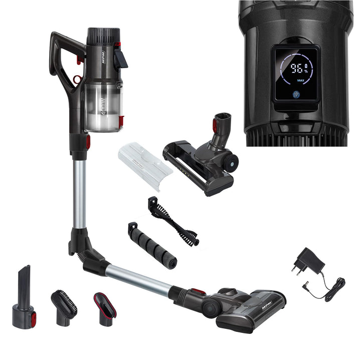 MPM MOD-71 Akku Staubsauger 2 in 1 mit 400 W, Knickrohr und HEPA-H12-Filter | Staubsauger kabellos,