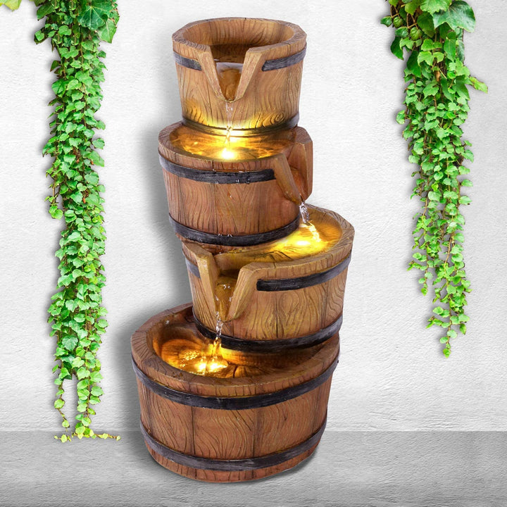 Gartenbrunnen Brunnen Zierbrunnen Zimmerbrunnen Springbrunnen Brunnen mit LED-Licht 230V Wasserspiel