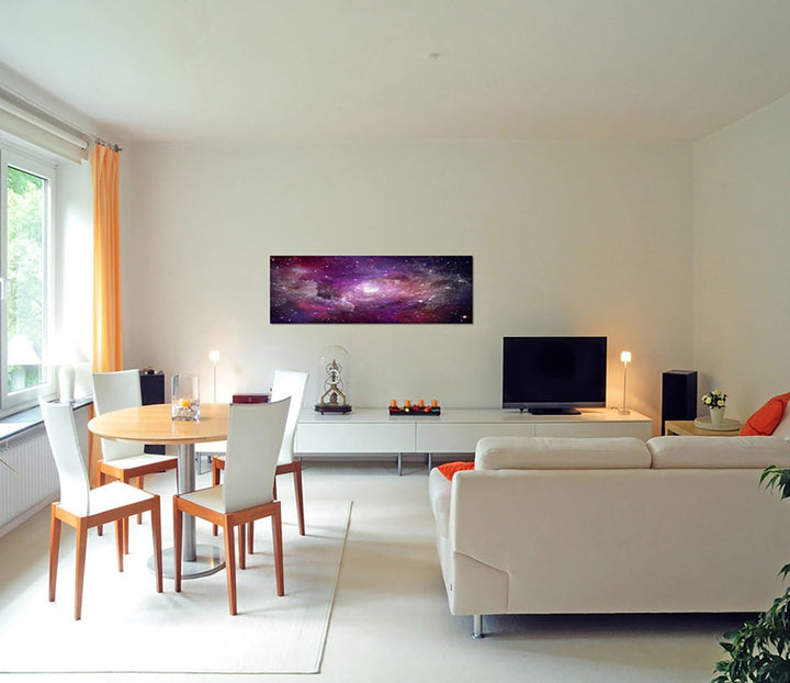 Paul Sinus Art Panoramabild auf Leinwand und Keilrahmen 150x50cm Weltraum Galaxie Sterne Planeten