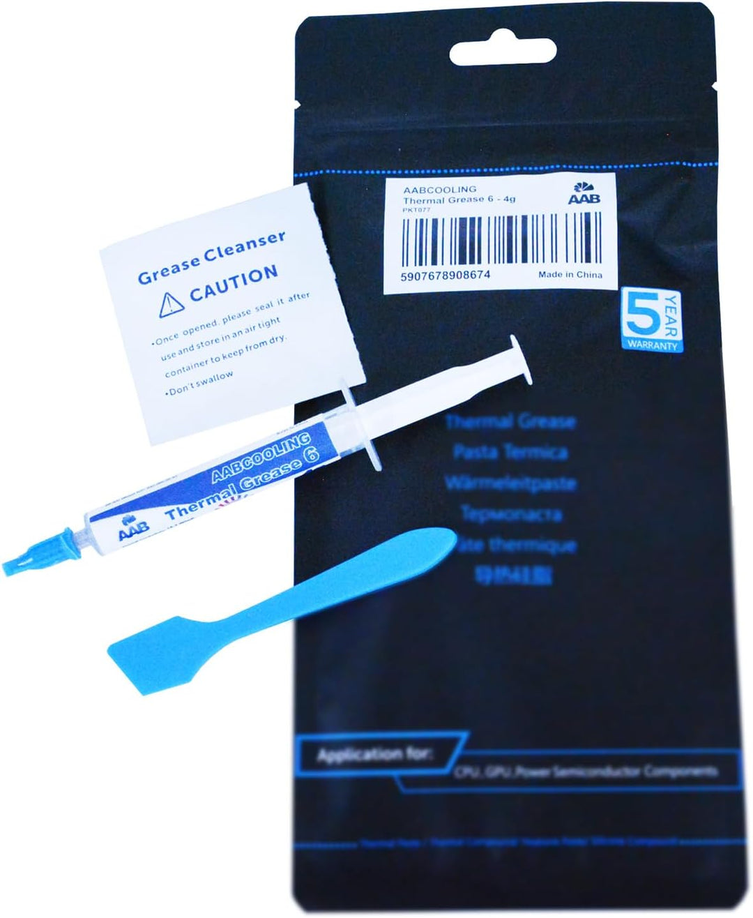 AABCOOLING Thermal Grease 6-4g - Hochleistungs 15,3W/mK Wärmeleitpaste mit Silber - Hoher Wärmeleitf