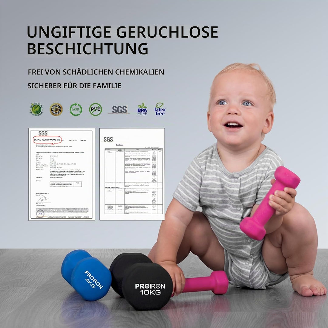 PROIRON Hanteln Neopren Kurzhanteln Frauen Hantelset Kleine Hantel Kurzhantelset (2er-Set) für Damen