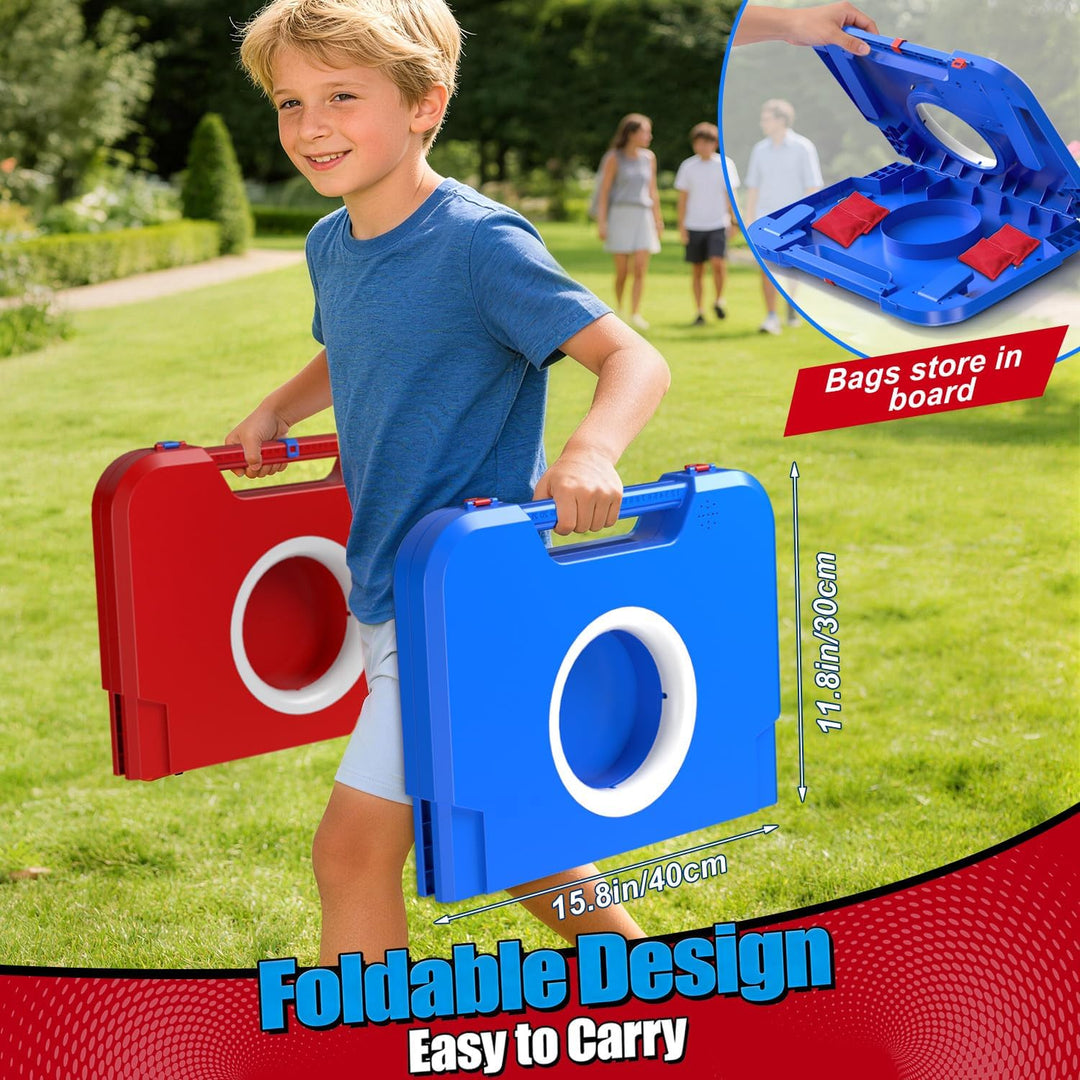 Leuchtendes Cornhole-Spielset mit Sound, 2 klappbare Boards & 8 Wurfsäcke, Sitzsack-Wurfspielzeug, t