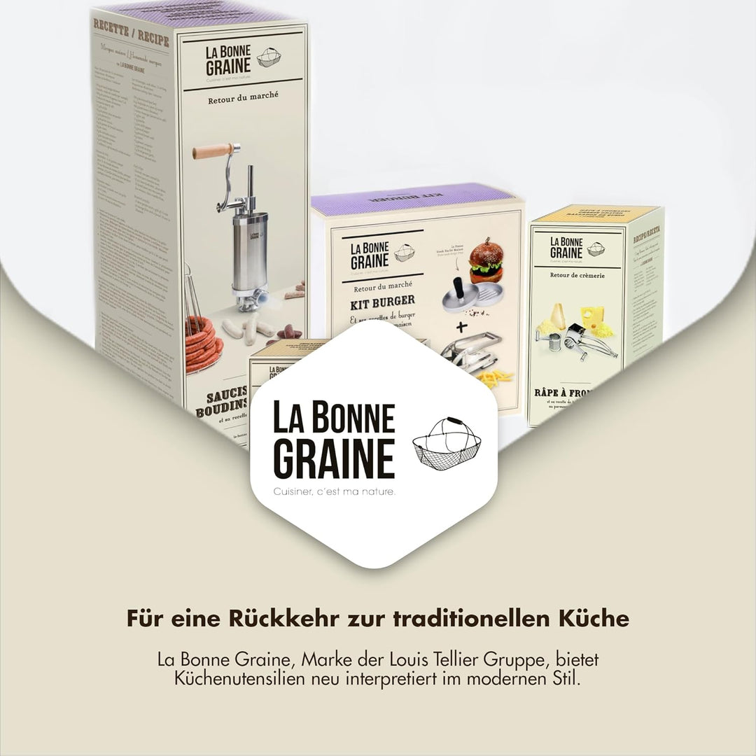 LA BONNE GRAINE Edelstahl-Passiermühle 24 cm | Profi Flotte Lotte mit 3 Siebscheiben | Passiergerät