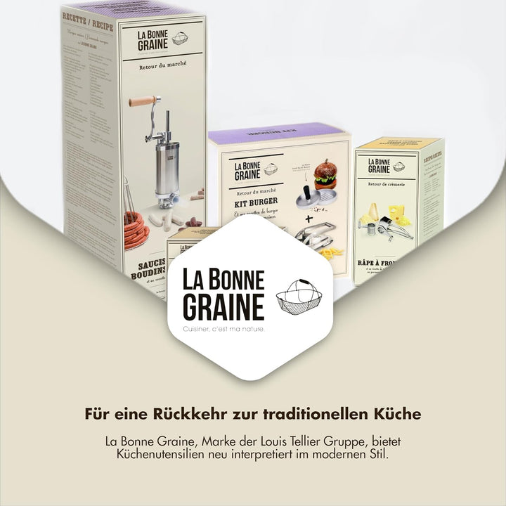 LA BONNE GRAINE Edelstahl-Passiermühle 24 cm | Profi Flotte Lotte mit 3 Siebscheiben | Passiergerät