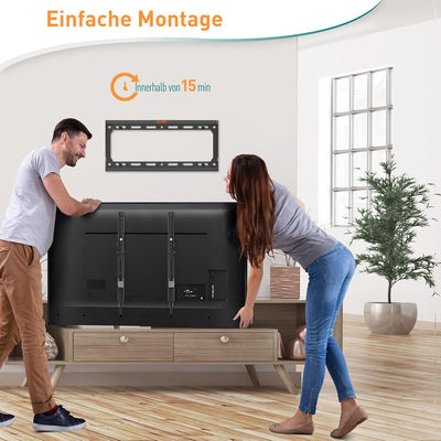 ELIVED TV Wandhalterung Neigbar Fernseher Wandhalterung für die meisten 26-60 Zoll Flach & Curved LE