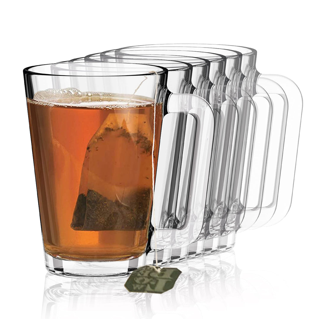 Sahm Teegläser mit Henkel (6er Set) - 260ml Glühweintassen Glas - Spülmaschinengeeignet - Zeitlose K