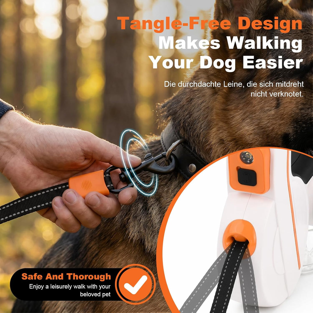 Ausziehbare Hundeleine, Flexi Leine 5m, Rollleine für Hunde, Hundeleine Flexi, Dog Leash, Rollleine