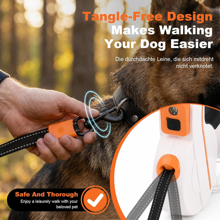 Ausziehbare Hundeleine, Flexi Leine 5m, Rollleine für Hunde, Hundeleine Flexi, Dog Leash, Rollleine