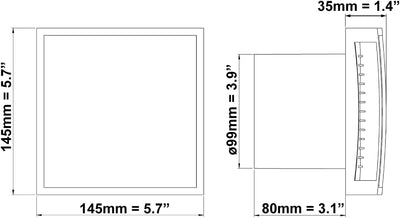 Ø 100mm Bad-Lüfter mit Feuchtesensor und Timer mit Anthrazit Front, Leise Ventilator Feuchtigkeitsse