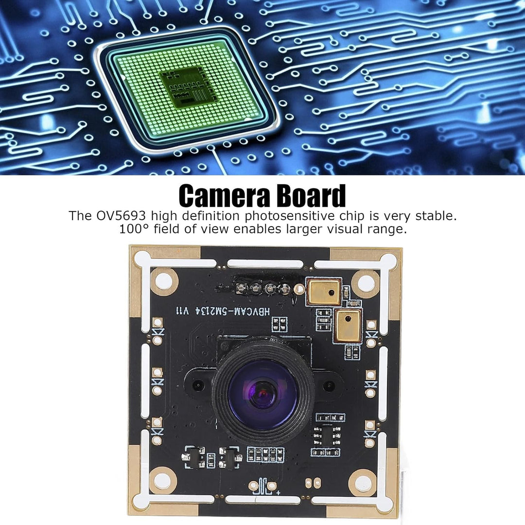 Walfront USB Kameramodul 5MP 2592 X 1944 30FPS USB2.0 Mini Webcam Board 100° Weitwinkel OV5693 Chip