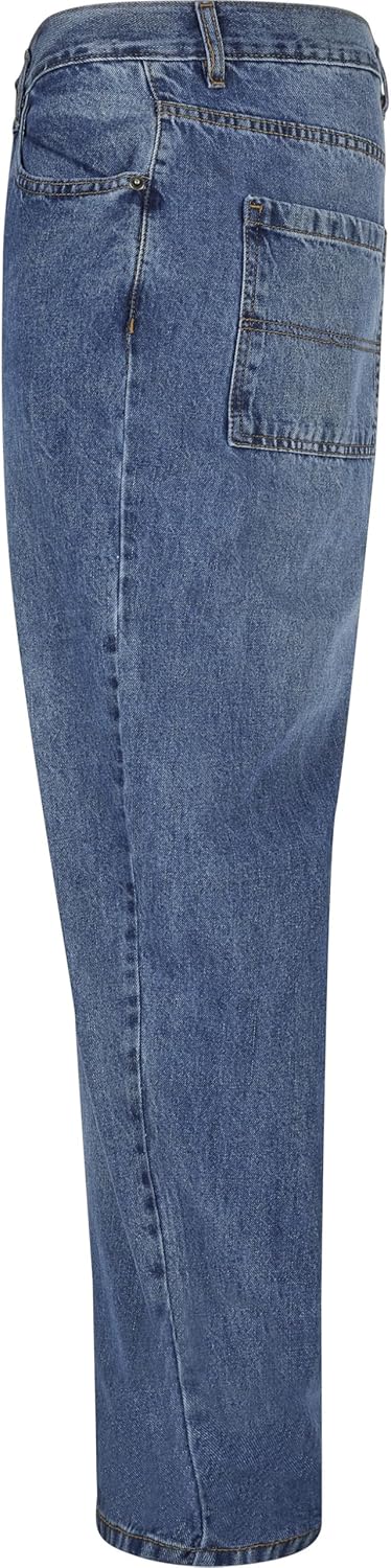 Urban Classics Herren Jeans mit tiefem Schritt 90's Baggy Pants weit geschnitten, mit Gürtelschlaufe