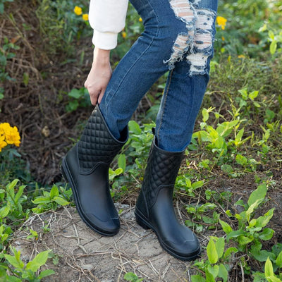 Gummistiefel Damen Kurz Chelsea Boots Stiefeletten Wasserdicht Rutschfest Regenstiefel Damen Gummist