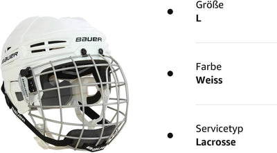 Bauer Helm mit Gitter IMS 5.0, Kopfumfang 56-60, in der Farbe wht