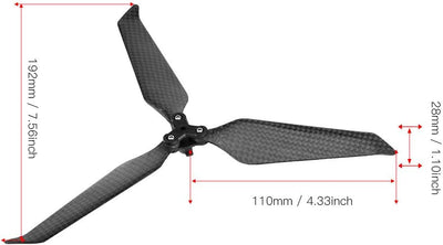 EVTSCAN Carbonfaserpropeller, Carbonfaser-Schnellspanner 8743 3-Blatt-Propeller mit Geräuschreduzier