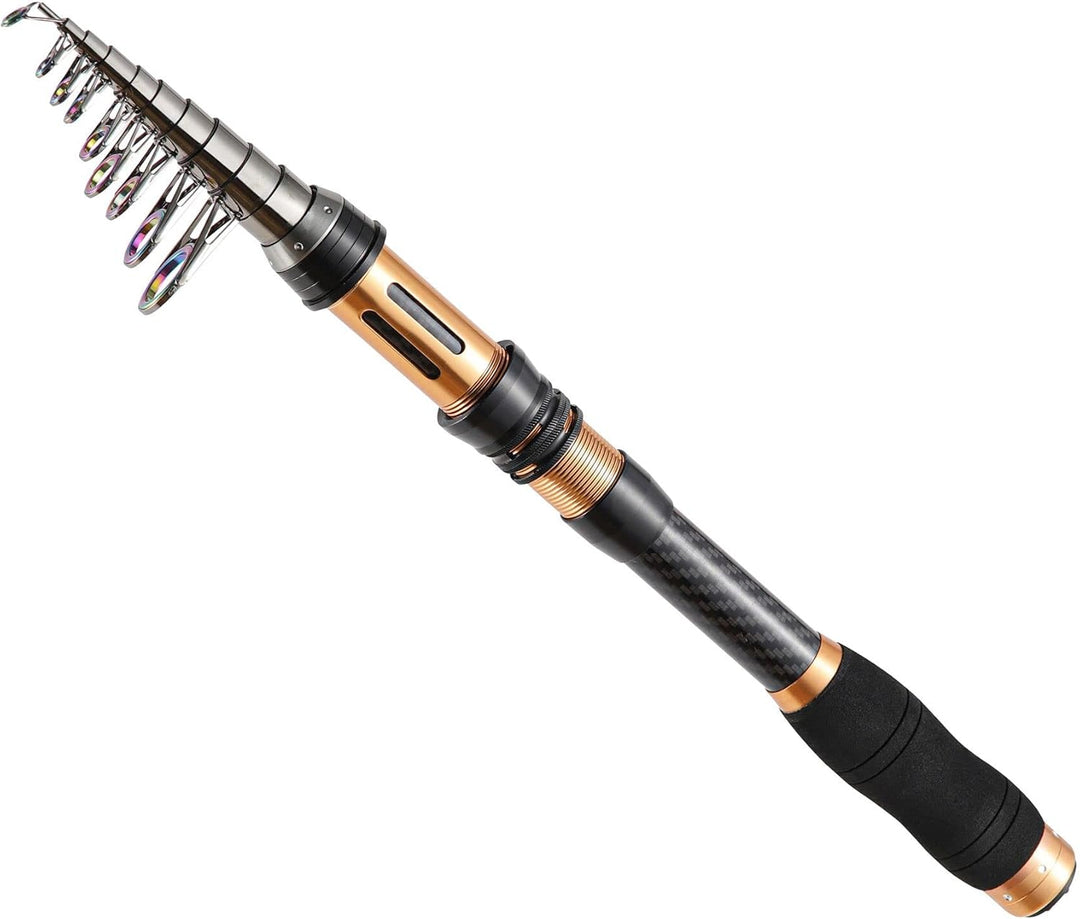 Tragbare Angelrute 99% Kohlefaser Teleskopisch Superhartes Ultraleicht Angelrute für Travel Surf Sal