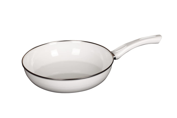 Riess, 0057-033, Ceramicglas Pfanne White 28, CLASSIC- EMAILLEPFANNE, Durchmesser 28 cm, Höhe 6.5 cm