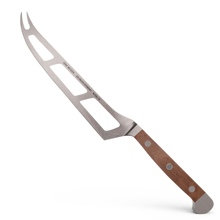 GÜDE Solingen - Weichkäsemesser Käsemesser geschmiedet, 15 cm, Walnussholz, ALPHA WALNUSS, Doppelkro