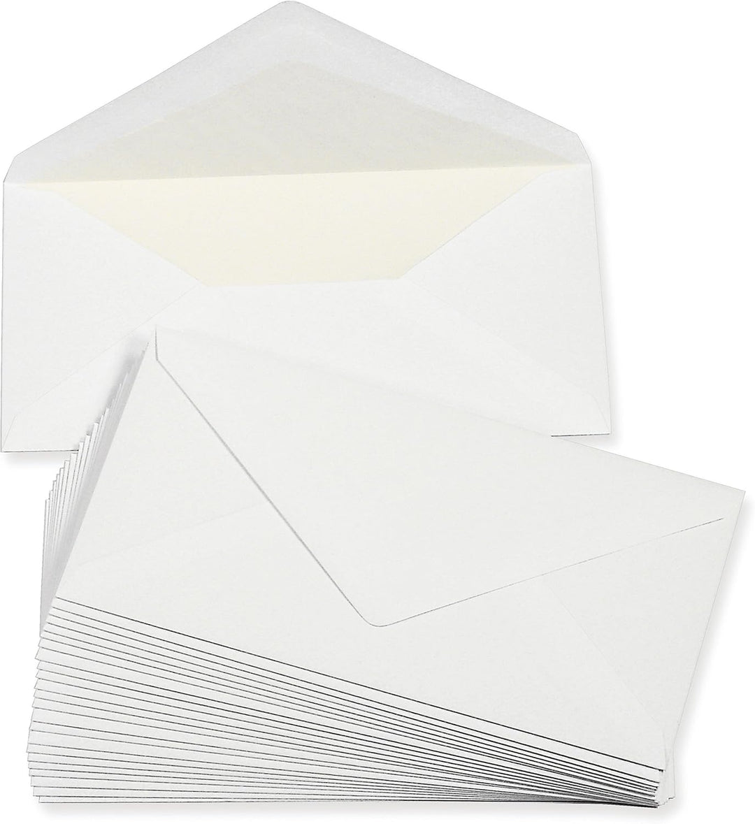 PREMIUM Briefumschläge DIN lang weiss, gefüttert 100 g/qm, 250 Stück, weiss mit Innenfutter/Seidenfu