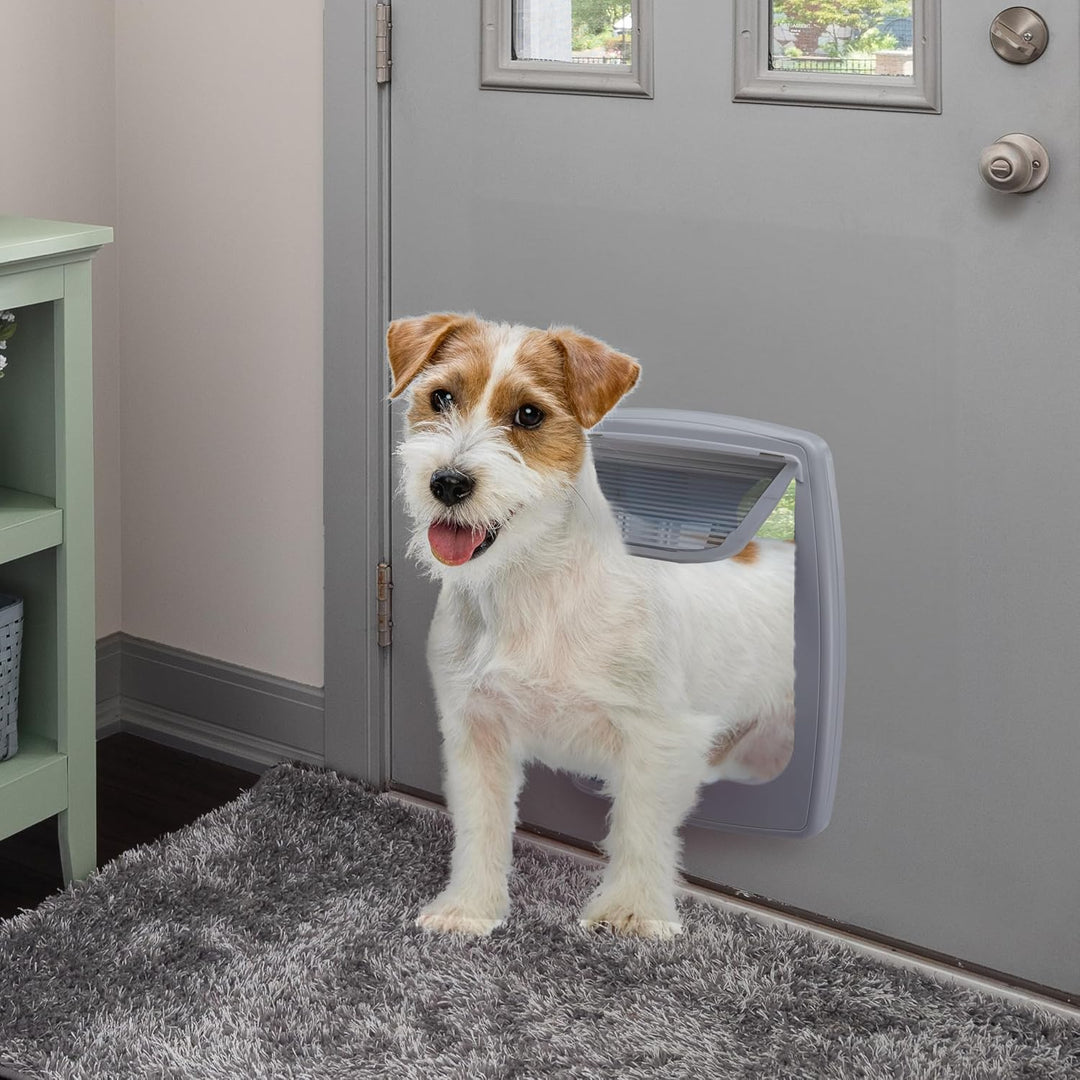 Ferplast Hundeklappe mittelgrosse Hunde, Katzenklappe, Haustiertür 4-Wege steuerbarer Ein- und Ausga