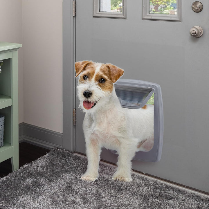 Ferplast Hundeklappe mittelgrosse Hunde, Katzenklappe, Haustiertür 4-Wege steuerbarer Ein- und Ausga