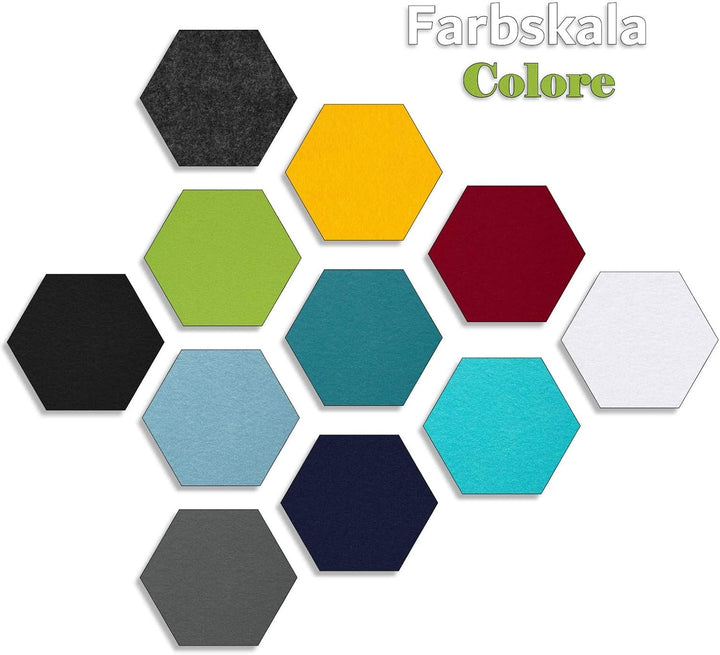 platino24 Schallabsorber COLORE aus Basotec G+ I Akustikpaneele mit Akustikfilz I Wand-Paneele mit 6