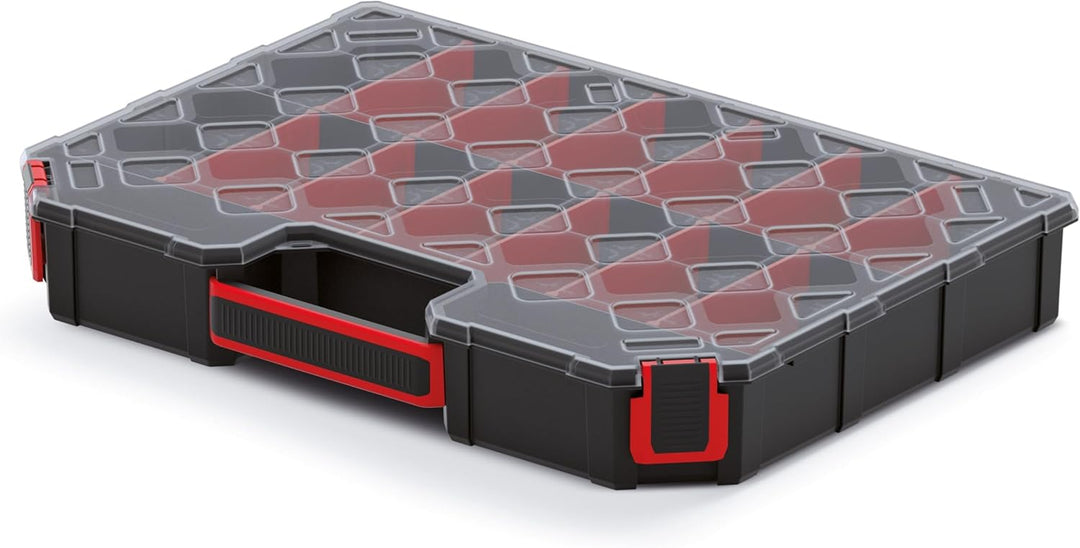 Sortimentskasten 390 x 284 x 60 mm mit 16 Verstellbare Fächer - Sortierkasten Kleinteile - Zubehörbo