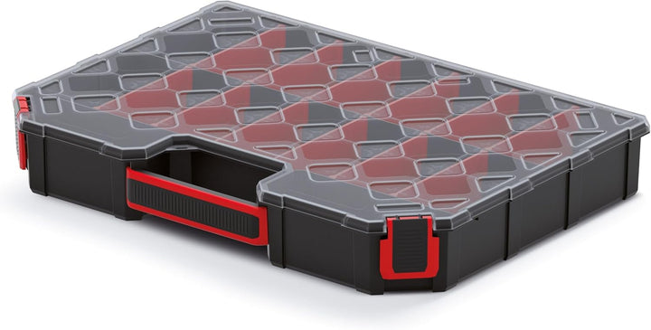Sortimentskasten 390 x 284 x 60 mm mit 16 Verstellbare Fächer - Sortierkasten Kleinteile - Zubehörbo