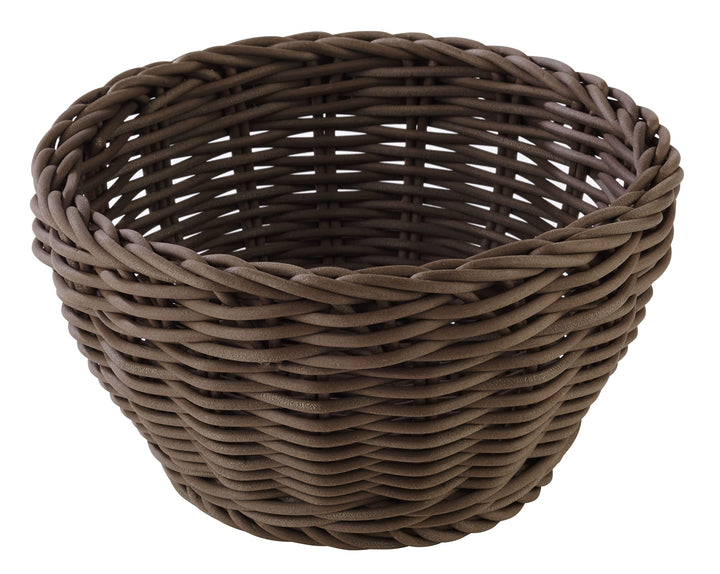 APS Korb rund „Profi Line“, dunkelbrauner Flechtkorb, Körbchen aus Polypropylen, Ø 16 cm, Höhe 8 cm