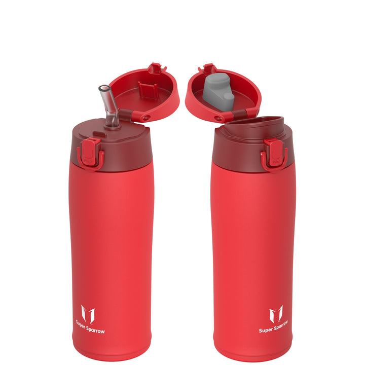 Super Sparrow Trinkflasche Edelstahl 18/8 - Trinkbecher - 500ml - BPA-Frei, Auslaufsicher Thermobech