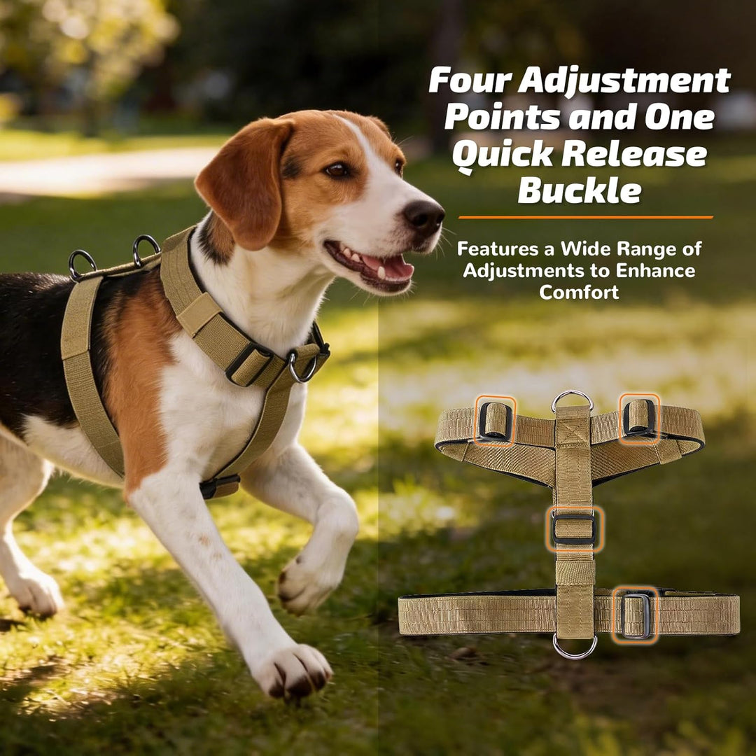 Hundegeschirr Mittelgrosse Grosse Hunde, Anti Zug Brustgeschirr Verstellbar mit Front Clip, Taktisch