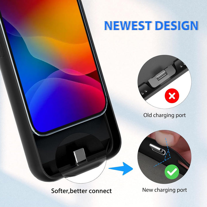 HUOBAO Akkuhülle für iPhone 13 [6000mAh] Zusatzakku Ladehülle Akku hülle Handyhülle, Akku Battery Ca