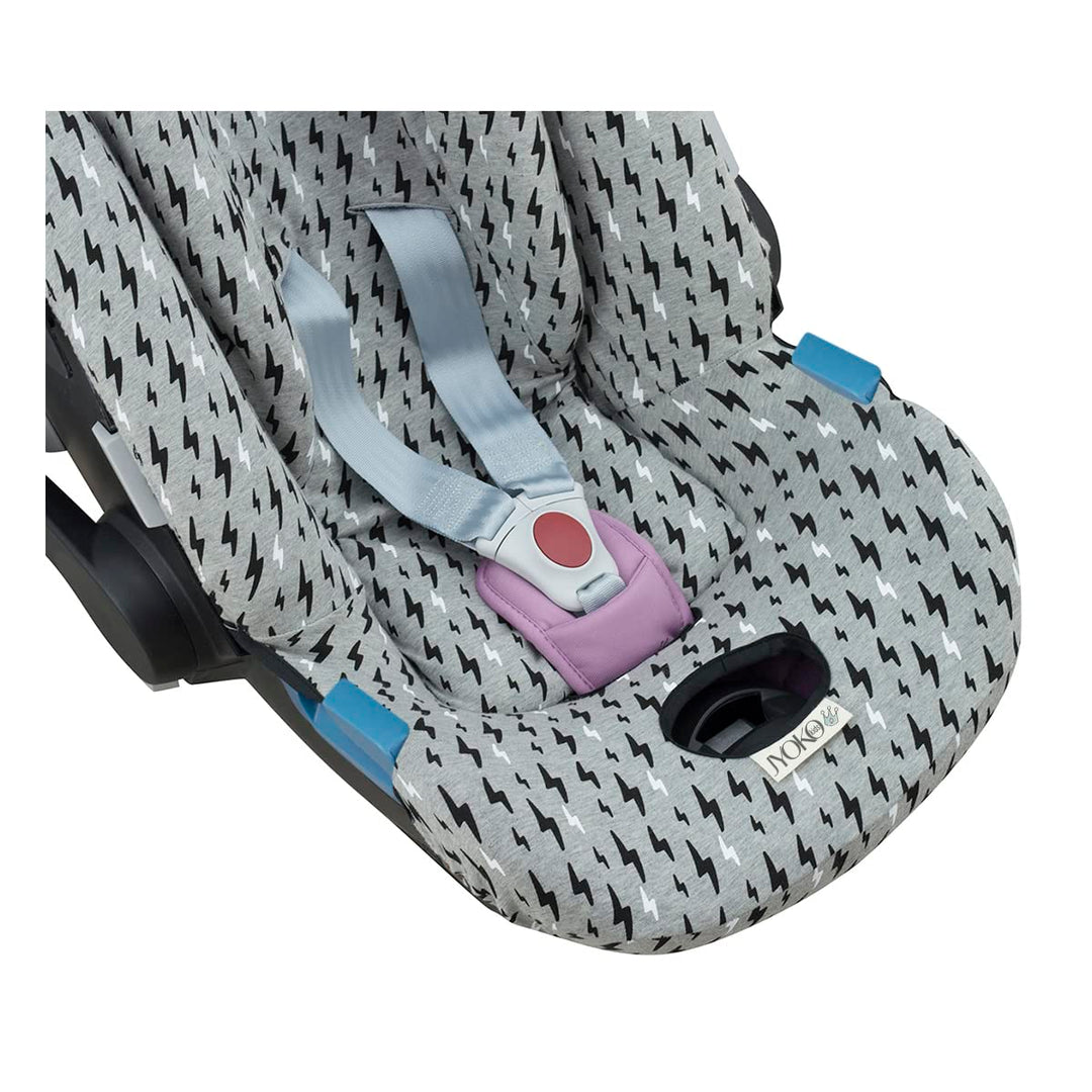 JYOKO Kids Autositzbezug aus Baumwolle, kompatibel mit Cybex Aton Cloud - Q-M-2-4-5 (ATON 4, Black R