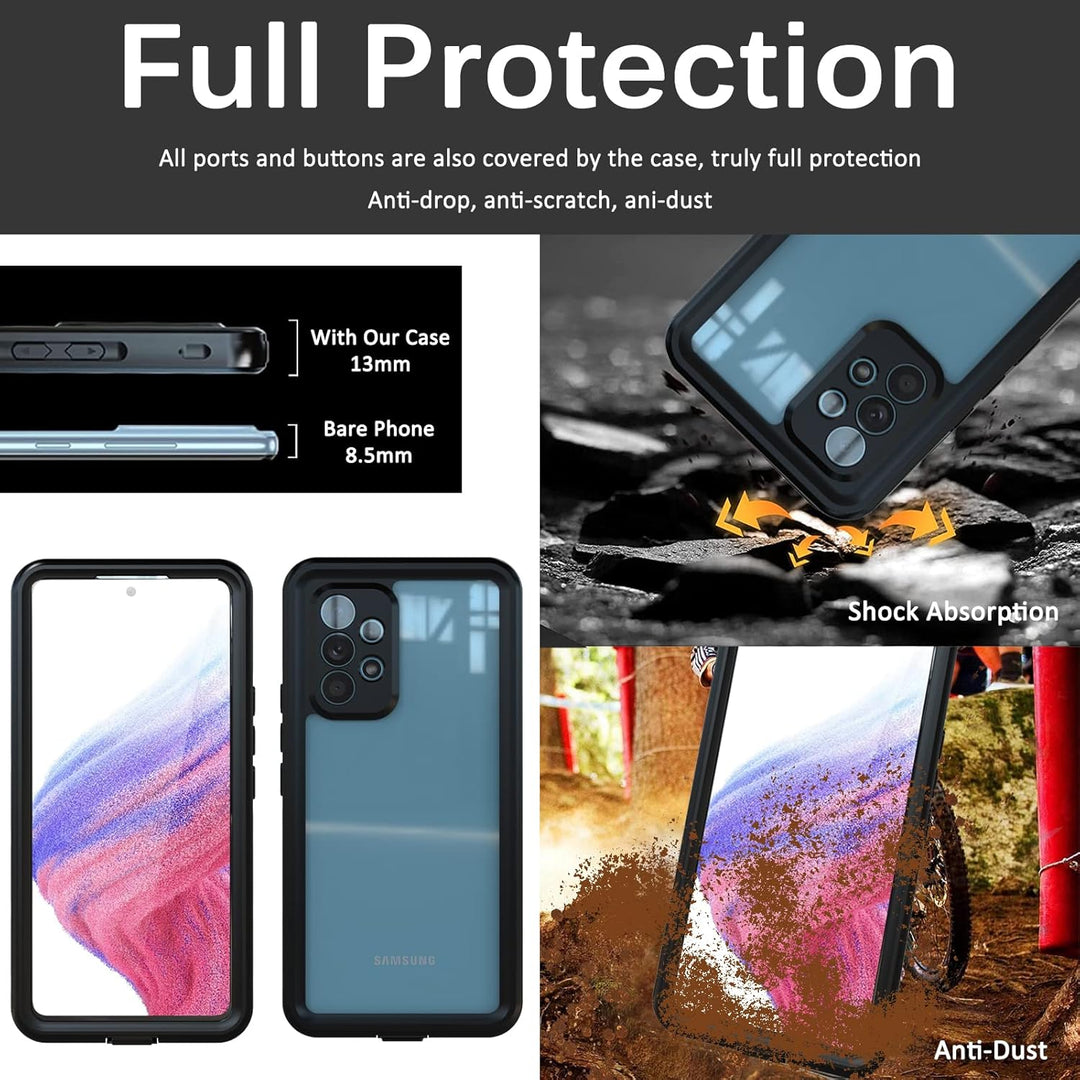 Miimall IP68 Wasserdicht Handyhülle Kompatibel mit Samsung Galaxy A54 Hülle, Galaxy A54 Hülle mit Di