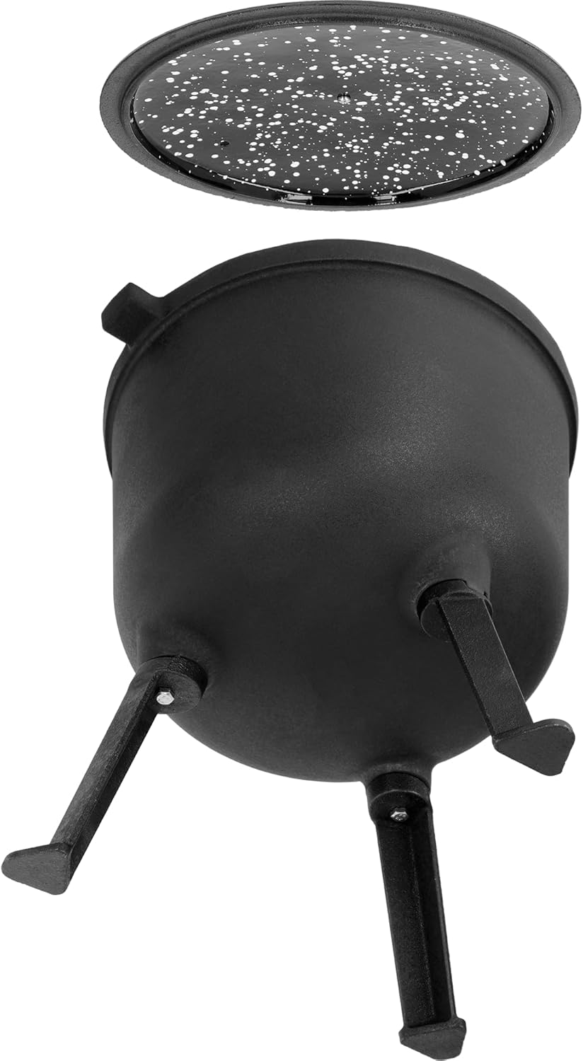 BROWIN® Gusseiserner Jagdkessel 330517 | 10 Liter | 42 cm Höhe | mit Griffen 35 cm Breite | Emaillie
