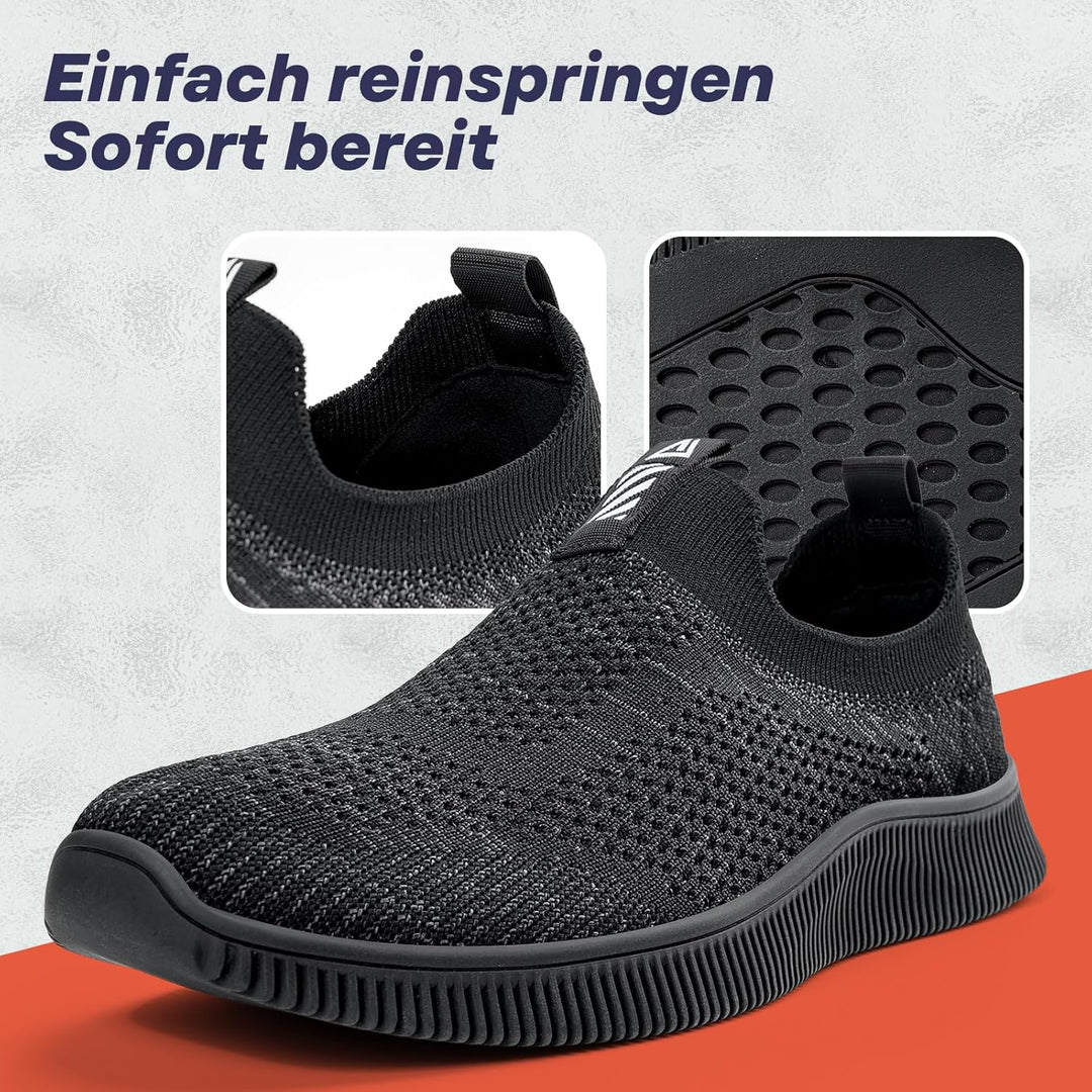 MrToNo Slip On Sneakers Herren Damen Turnschuhe Sportschuhe Fitness Sporthalle Freizeitschuhe Atmung