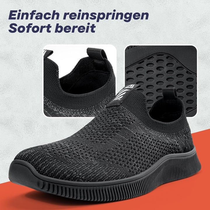MrToNo Slip On Sneakers Herren Damen Turnschuhe Sportschuhe Fitness Sporthalle Freizeitschuhe Atmung