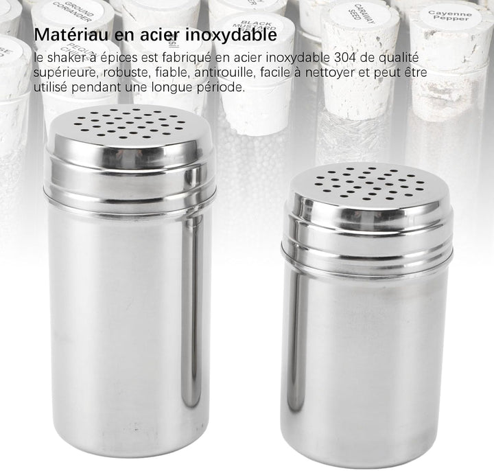 Shaker aus 304 Edelstahl, verstellbare Ausgiesslöcher, Gewürzspender, Behälter für Küche, Grill, Cam