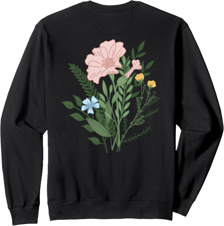 Trendy Be Kind To One Another Flower Bouquet Front & Back Sweatshirt