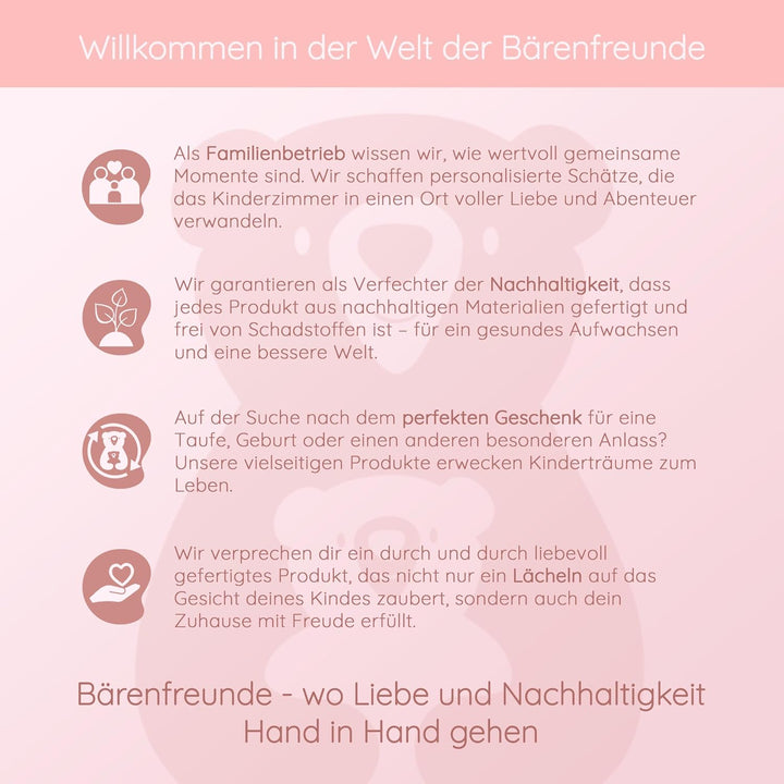 Bärenfreunde - Personalisierte Brotdose für Kinder mit Spezial-Druck - Robuste Edelstahl Brotdose -