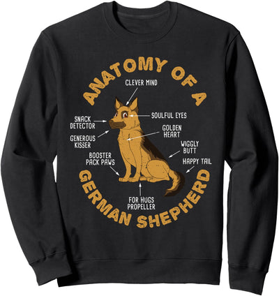 Deutscher Schäferhund: Anatomy Of A German... Hunde Sprüche Sweatshirt